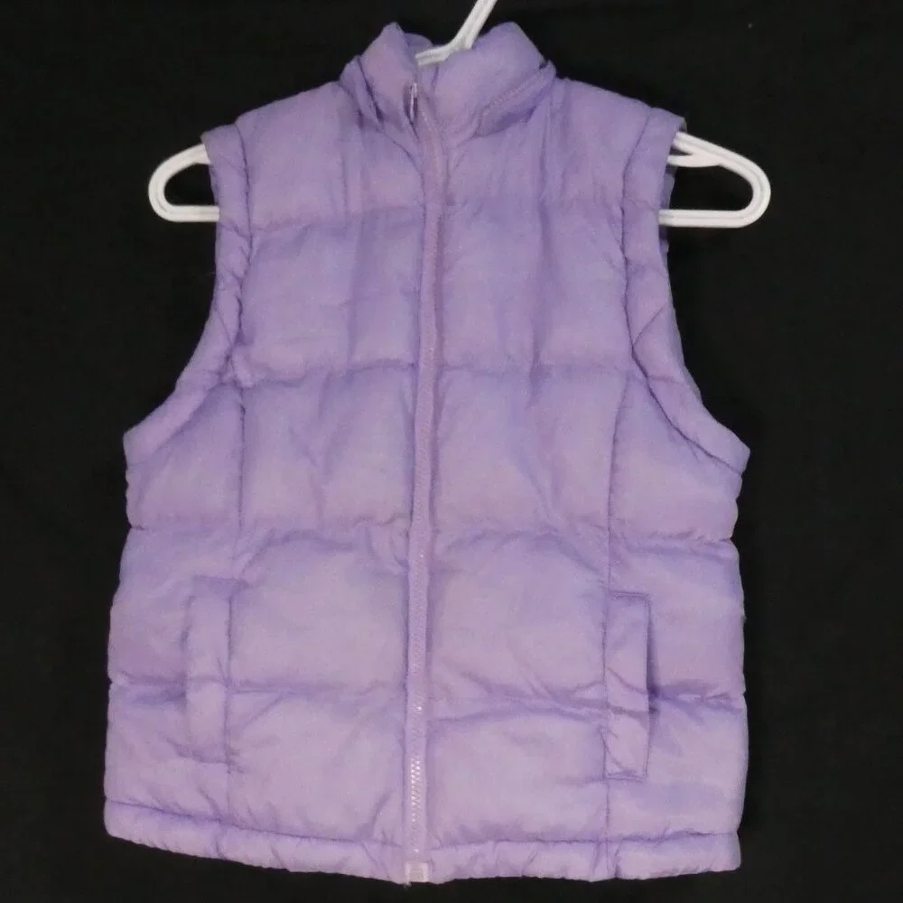 TIMBER OUTERWEAR | size 4 | Purple Fleece Lined Hooded Puffer Jacket / Vest - Picture 3 of 16
